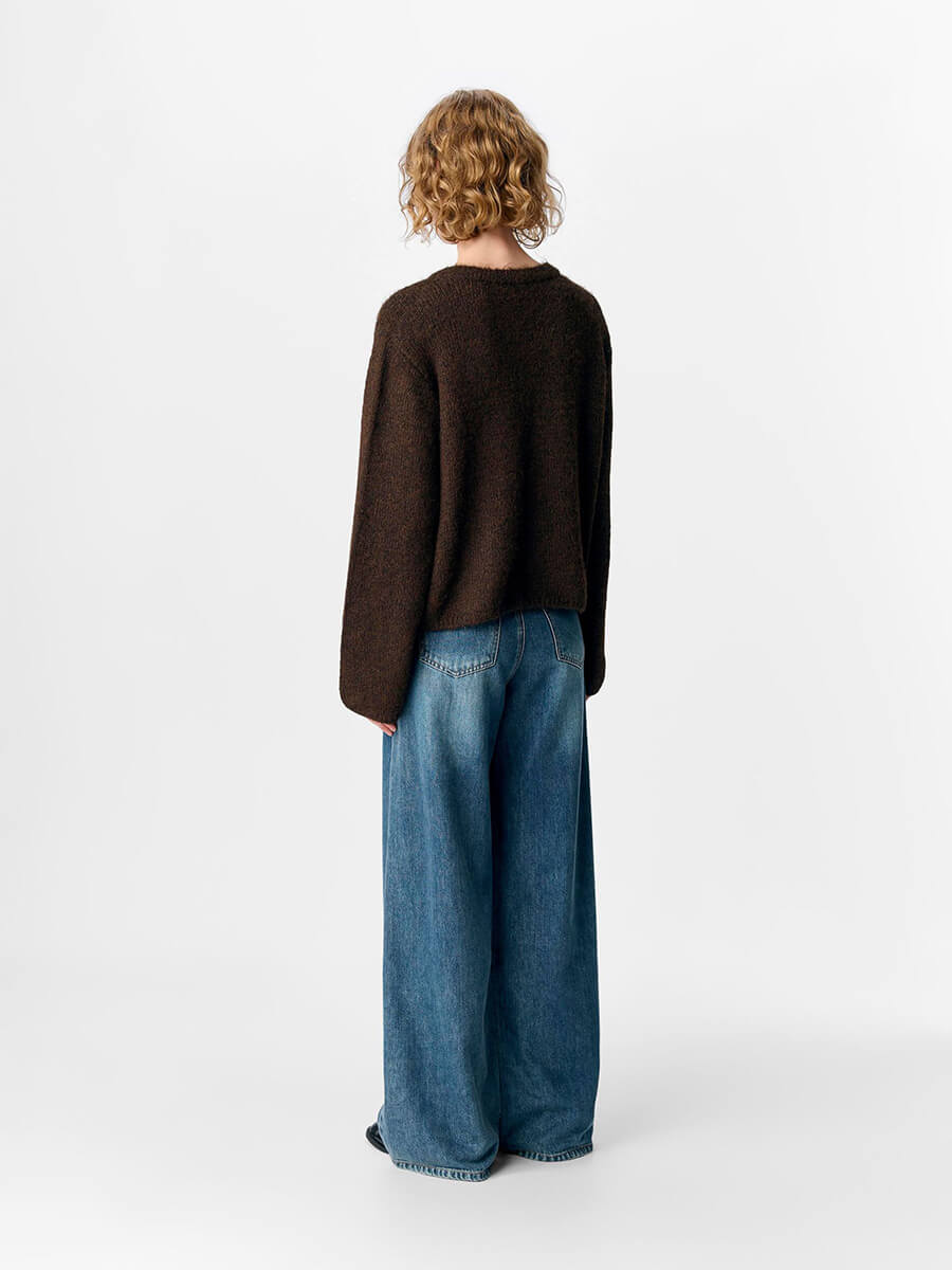 Object - Saggia Knitted Cardigan - Seal Brown