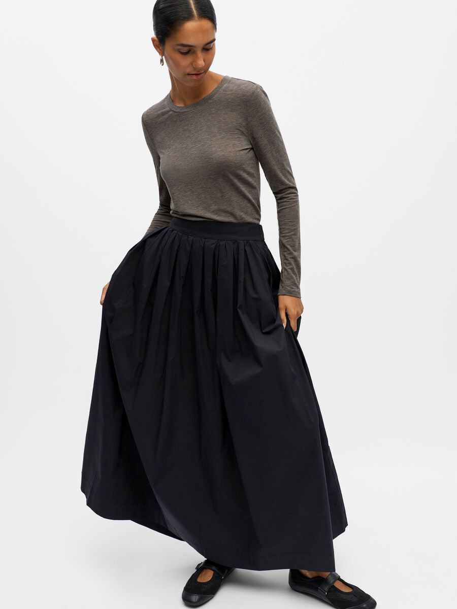 Object Paige A-Line Maxi Skirt - Black