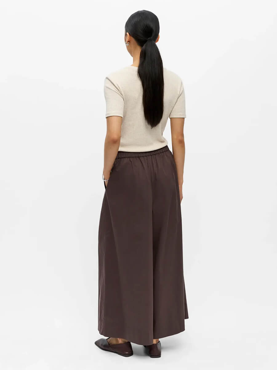 OBJECT
Paige Plisse Culotte Trousers - Seal Brown