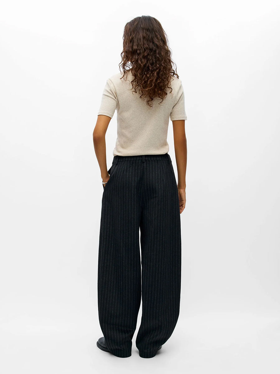 Object - Paola Barrel Pants - Black Gunmetal