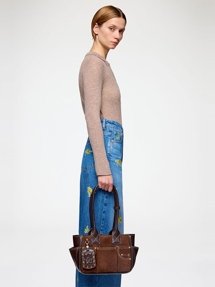 Ganni
Posy Small Recyled Suede Bag - Chicory Coffee