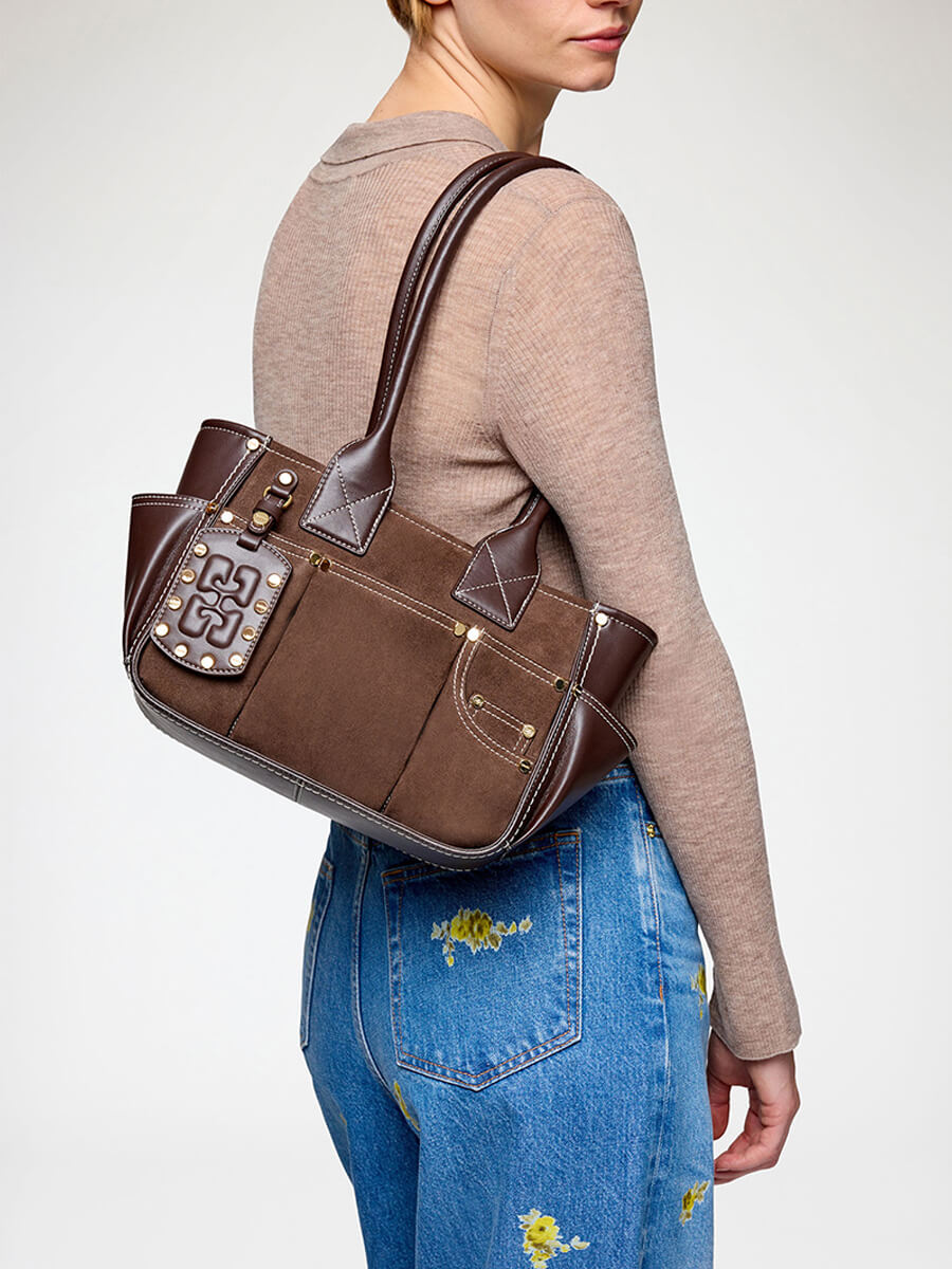 Ganni
Posy Small Recyled Suede Bag - Chicory Coffee