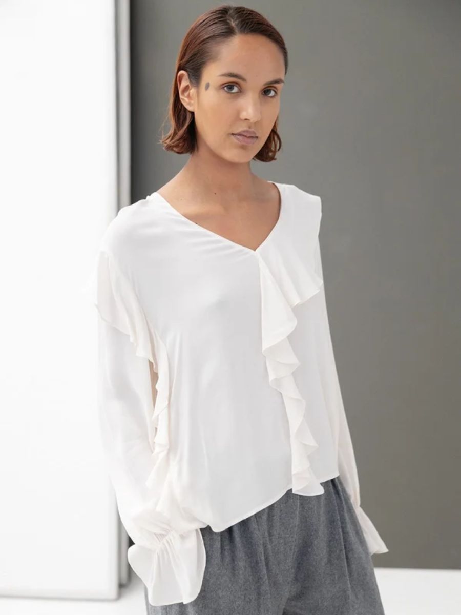 Project AJ117 - Babette Blouse - Chalk