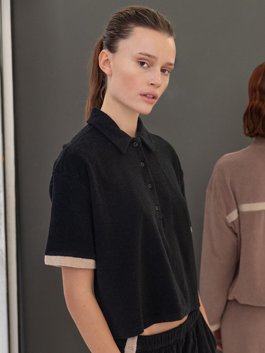 Project AJ117 - Celine Polo Top - Black