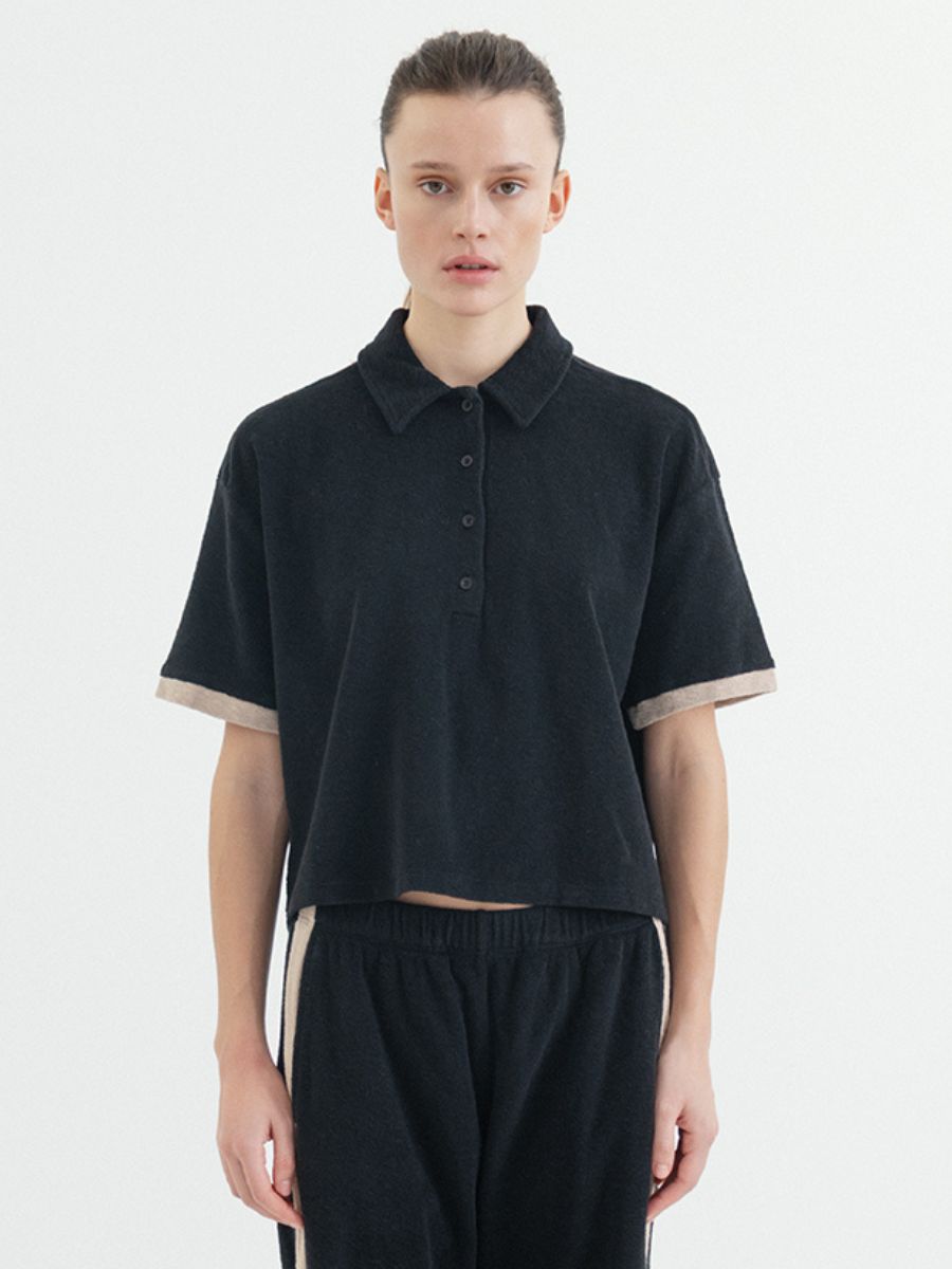 Project AJ117 - Celine Polo Top - Black