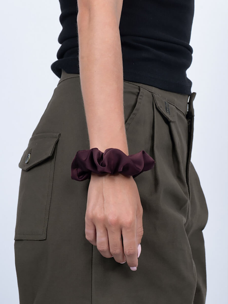 SUI AVA Ribbon Scrunchie Burgundy