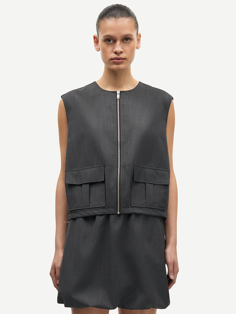 Samsoe Samsoe Sakelly Vest - Dark Grey Melange