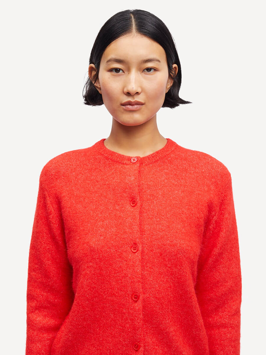 SAMSOE SAMSOE - Nor Short Cardigan - Flame Scarlet 2