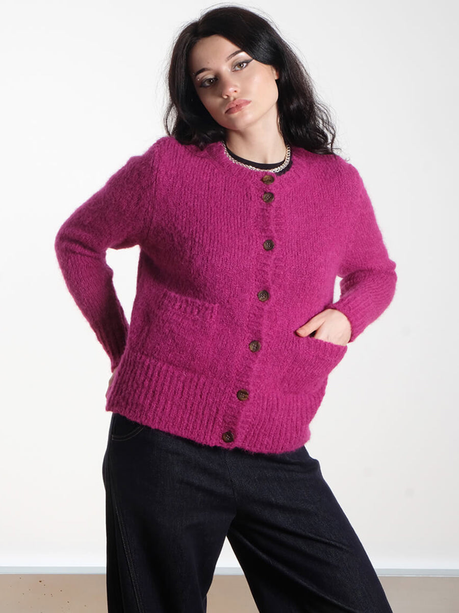 SIBIN LINNEBJERG Chicago Cardigan - fuscia