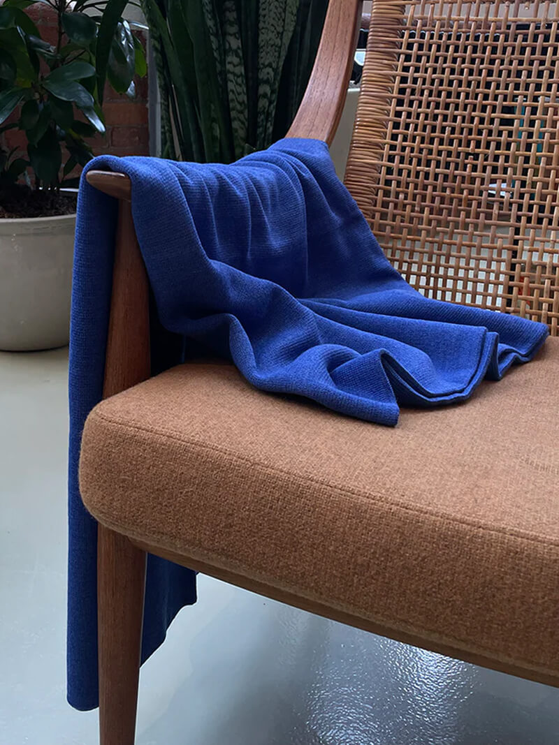 SIBIN LINNEBJERG Merino Blanket - Crystal Blue