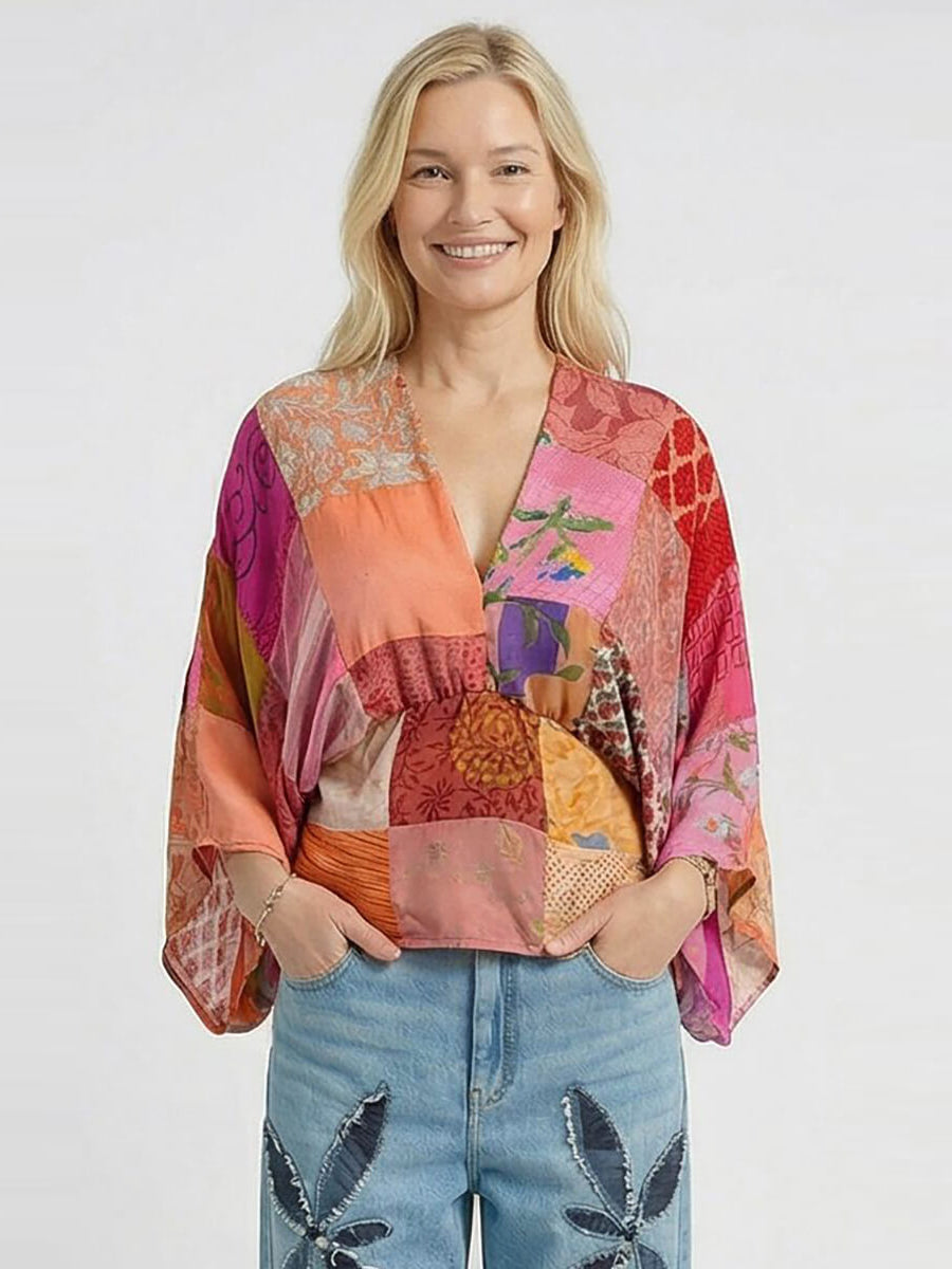 Juno Silk Patchwork Top - No.61