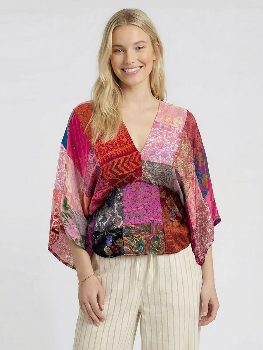 SISSEL EDELBO Juno Silk Patchwork Top - No.68