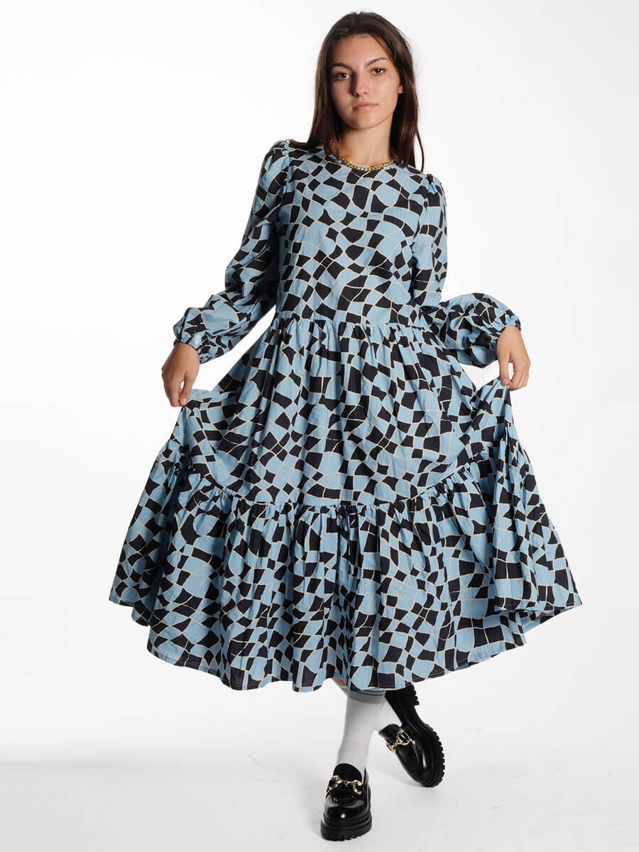 STELLA-NOVA--Midi-Cotton-Dress-with-All-Over-Print