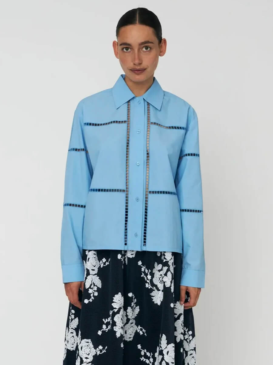 STELLA NOVA
Wide Shirt with Artworks - Blue Coral