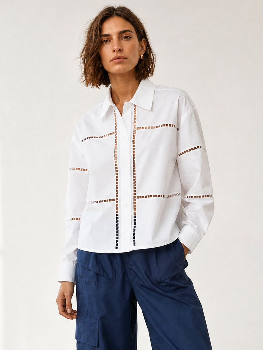 STELLA NOVA
Wide Shirt with Artworks - White