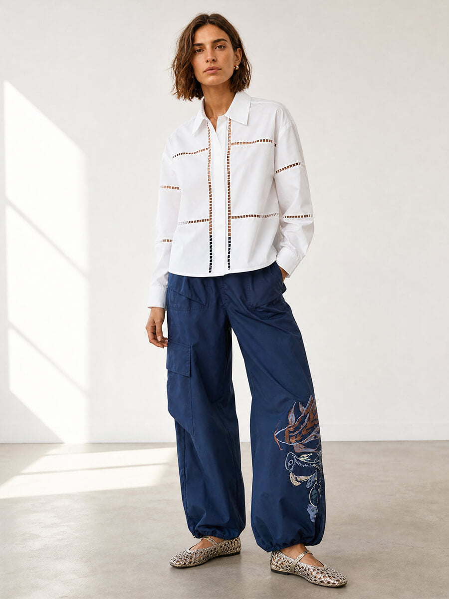 STELLA NOVA
Wide Shirt with Artworks - White