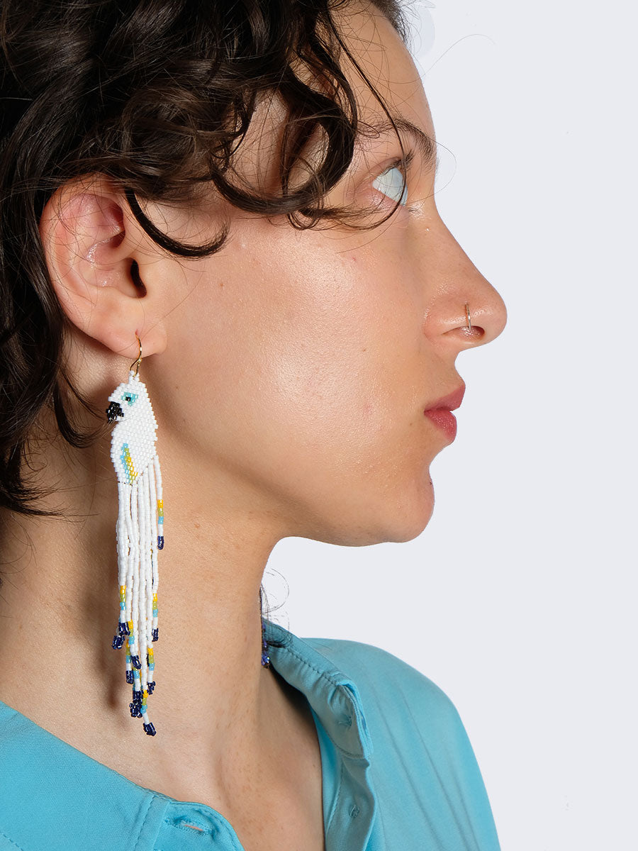 SUI AVA  Parrot Miyuki Earring - Blue + White