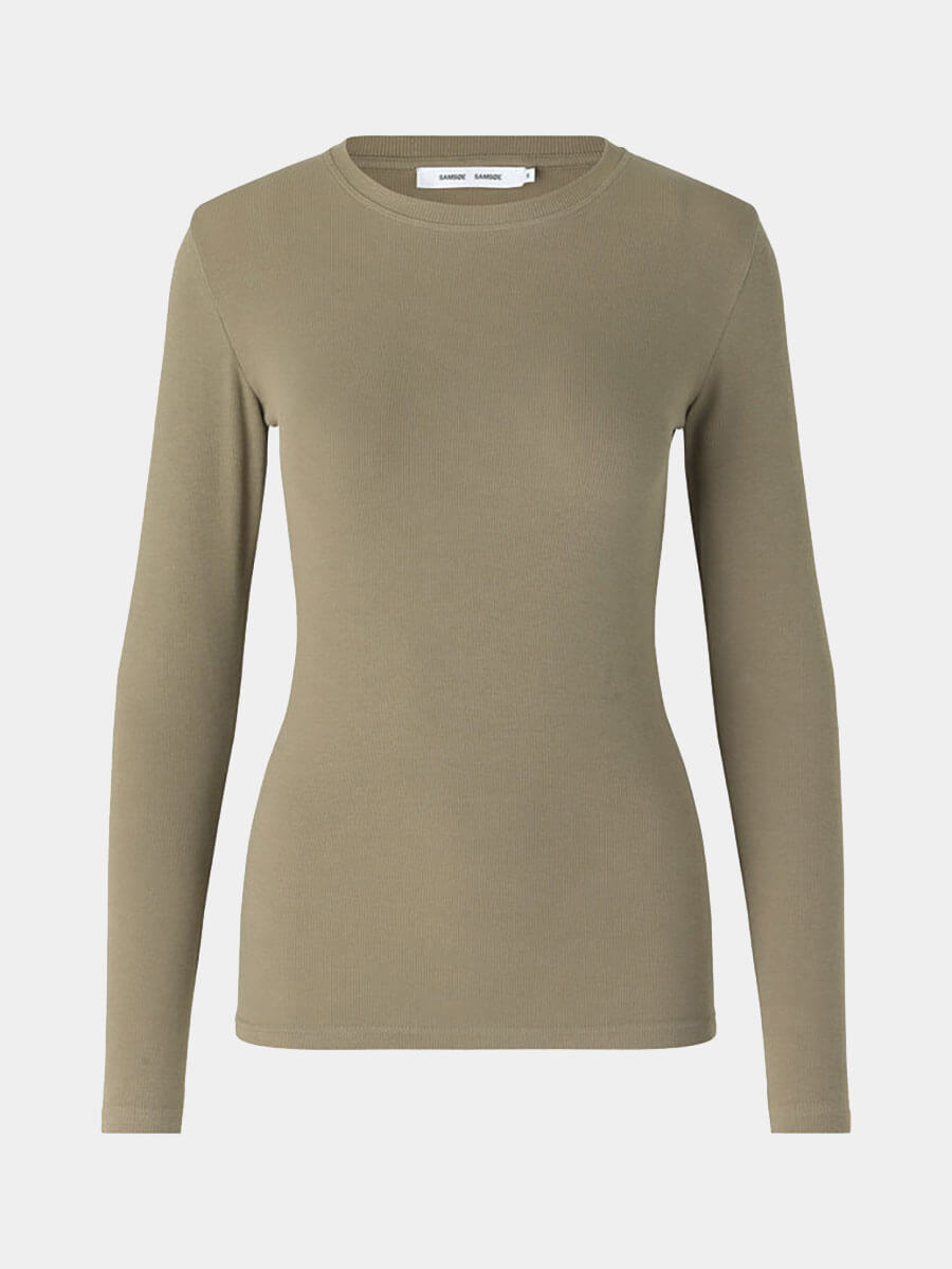 Samsoe Samsoe Alexa Long Sleeve Tee - Covert Green