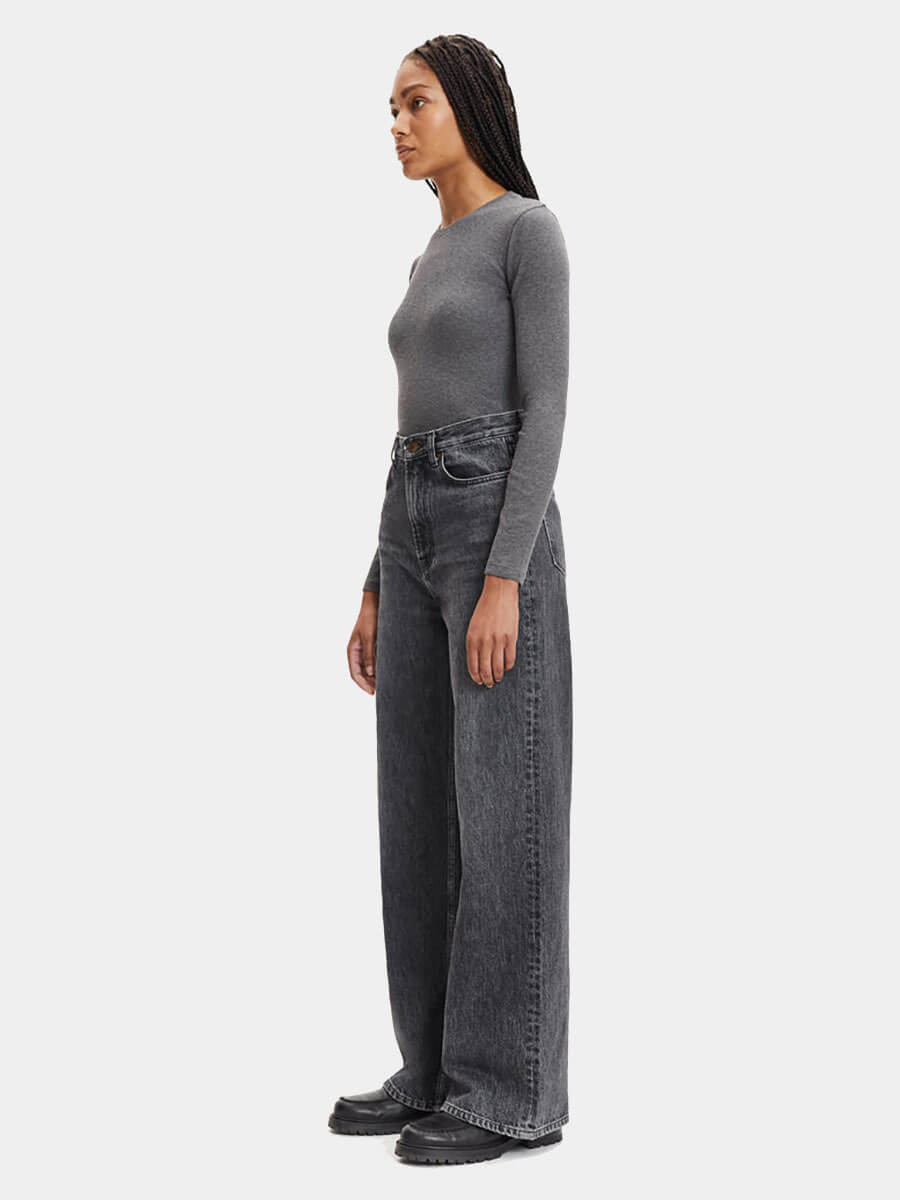 Samsoe Smasoe Alexa Long Sleeve Tee - Dark Grey Melange