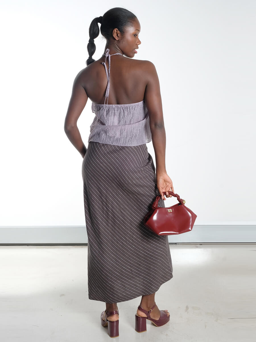 Samsoe Samsoe- Saagneta Long Skirt - Beluga Object - Britney Halterneck - Vapor