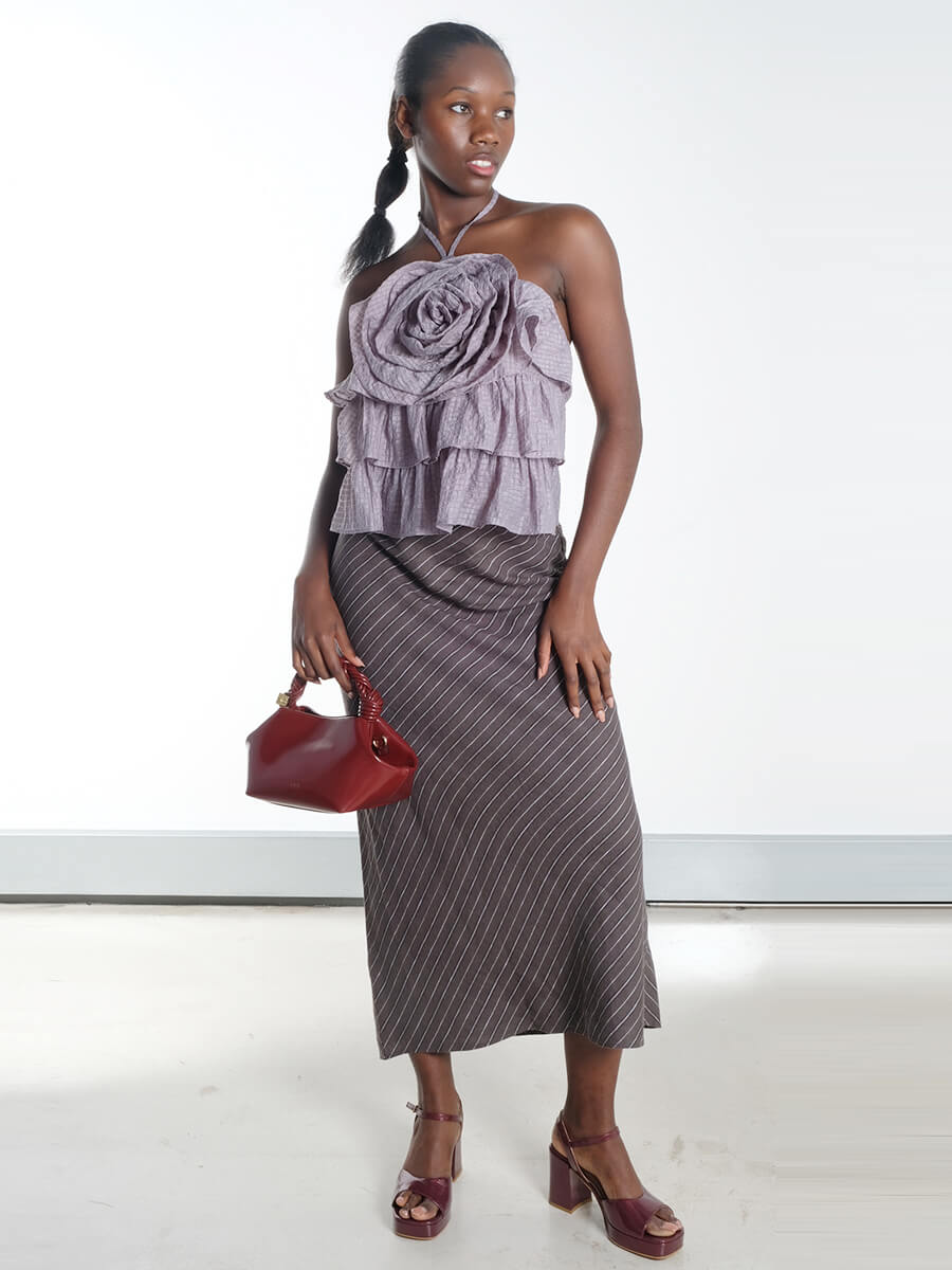 Samsoe Samsoe- Saagneta Long Skirt - Beluga Object - Britney Halterneck - Vapor