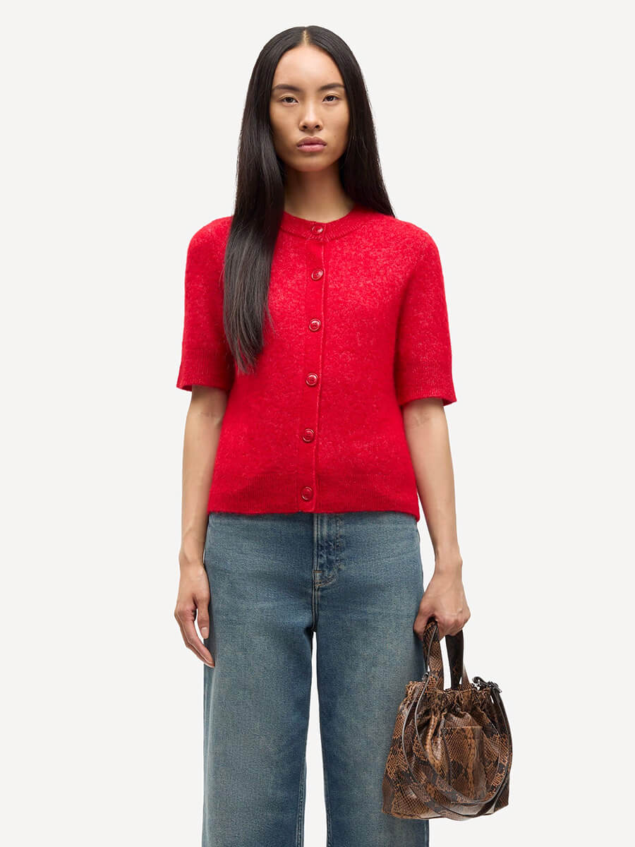 Samsoe Samsoe Sanoura SS Cardigan - Haute Red.