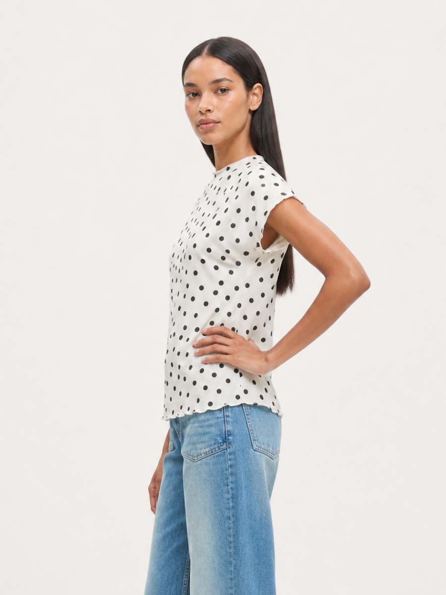 Samsoe Samsoe Saumi Top - Drifting Dots Egret