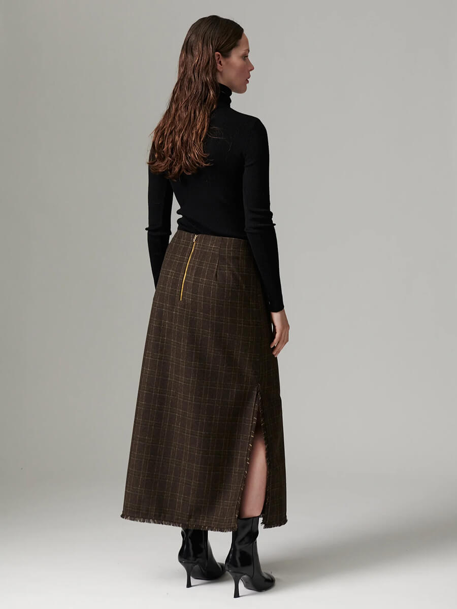 Day Birger et Mikkelsen Tima Flanello Skirt - Brown Check.