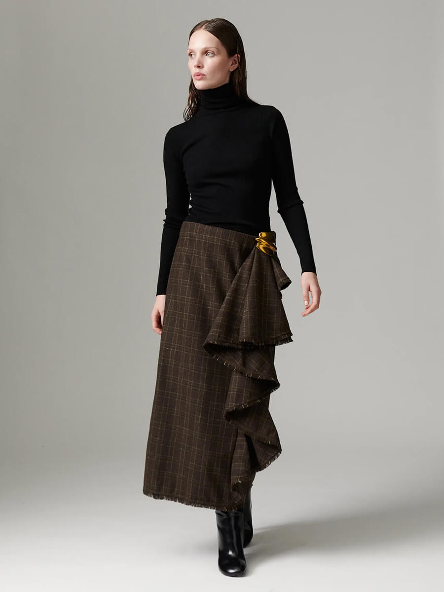 Day Birger et Mikkelsen Tima Flanello Skirt - Brown Check.