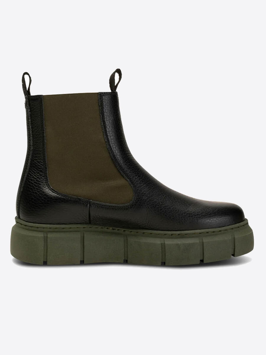 Shoe the Bear - Tove Leather Chelsea Boots - Black/Khaki