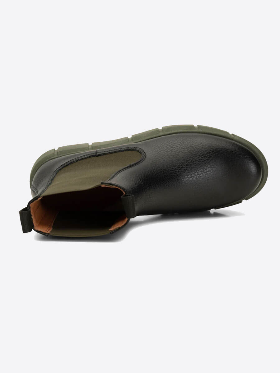 Shoe the Bear - Tove Leather Chelsea Boots - Black/Khaki