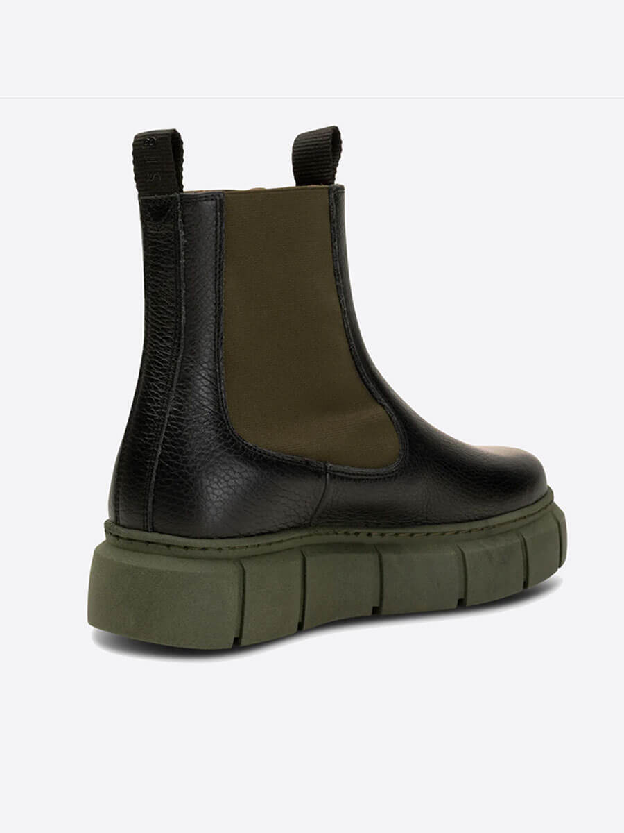 Shoe the Bear - Tove Leather Chelsea Boots - Black/Khaki