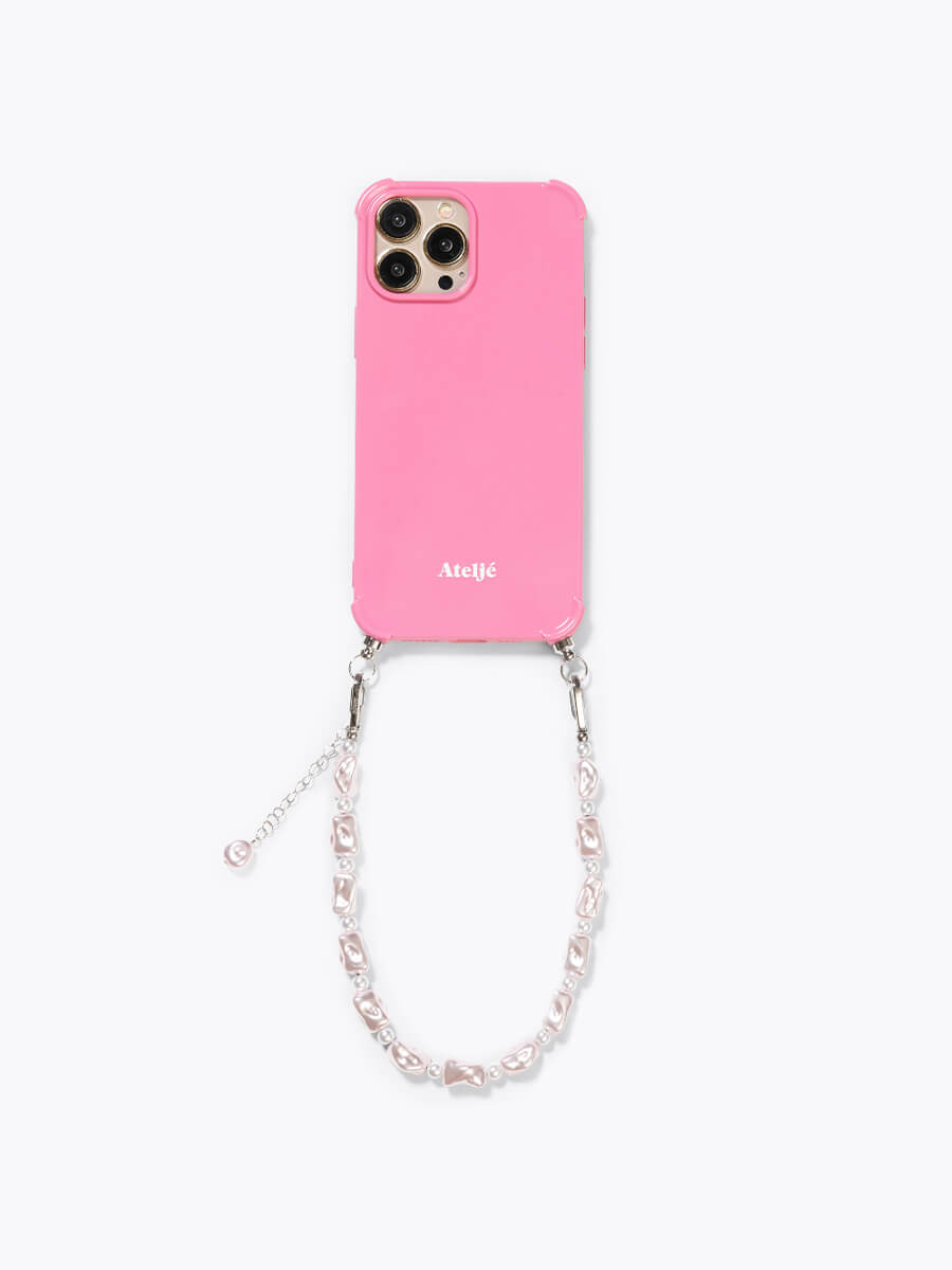Ateljé Short Phone Cord - Pink Pearl