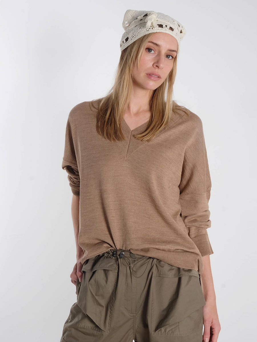 Sibin Linnebjerg- Carmen Jumper - Light Camel Munthe - Unform Pants Bukela - Fadel Sandals
