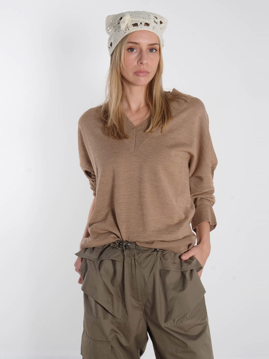 Sibin Linnebjerg- Carmen Jumper - Light Camel Munthe - Unform Pants Bukela - Fadel Sandals