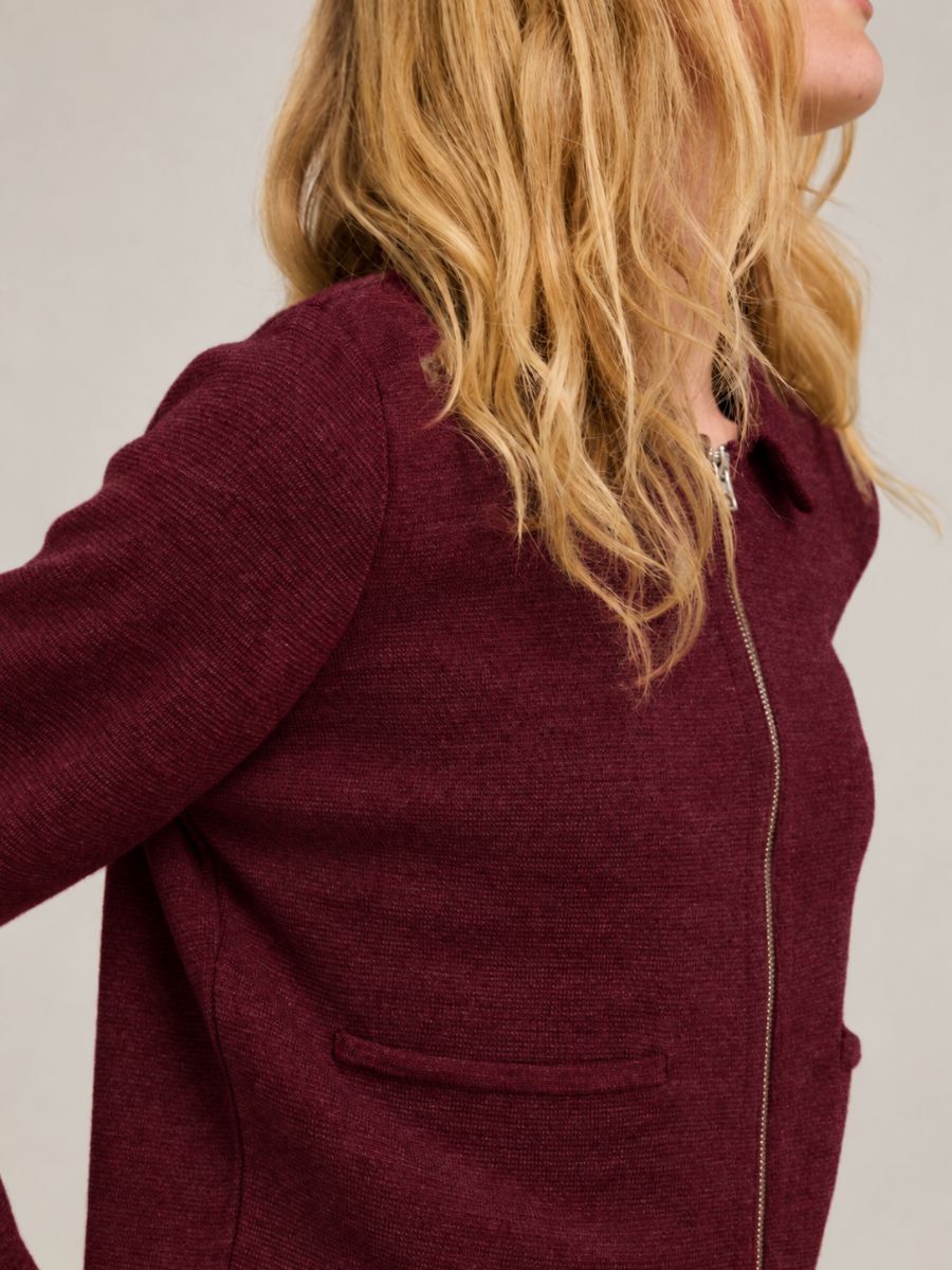 Sibin Linnebjerg - Giselle Zip Cardigan - Burgundy