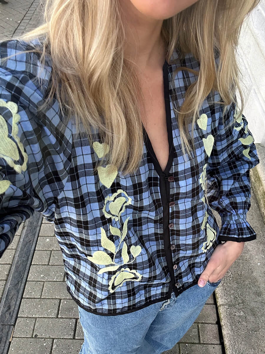 Sissel Edelbo - Fran Top - Blue Checks