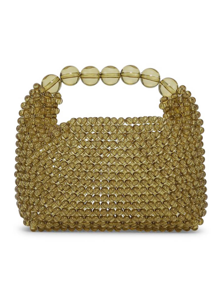 SUI AVA Slouchy Beaded Bag Green Grape