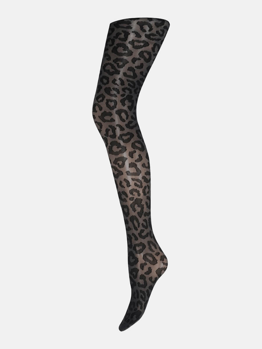 Sneaky Fox - Leopard Tights - Black