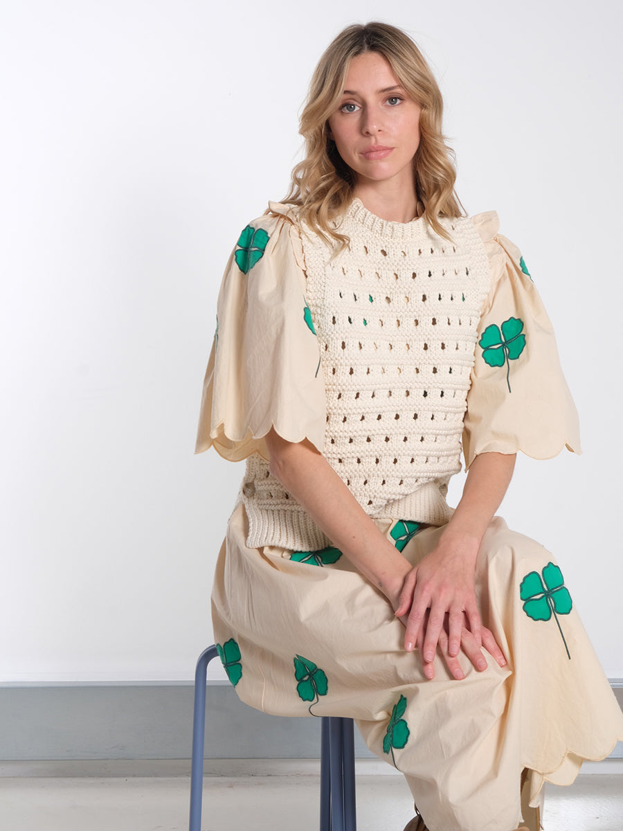 Stella Npva- Cotton Stitch Vest – Crème