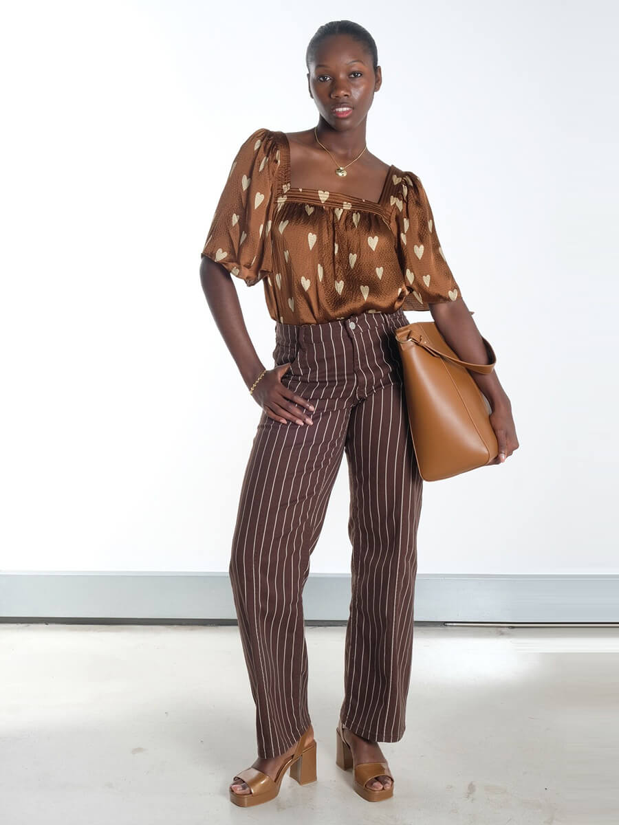 Stella Nova - Heart Printed Silk Top Baum und Pferdgarten - Nolia Jeans