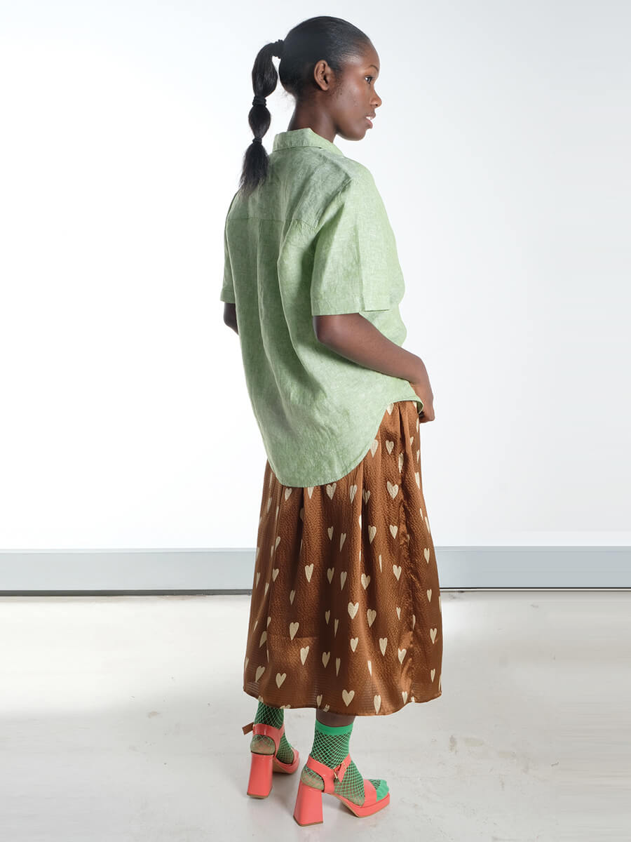 Stella Nova Heart Printed Silk Skirt Samsoe Samsoe - Salarikar SS Shirt