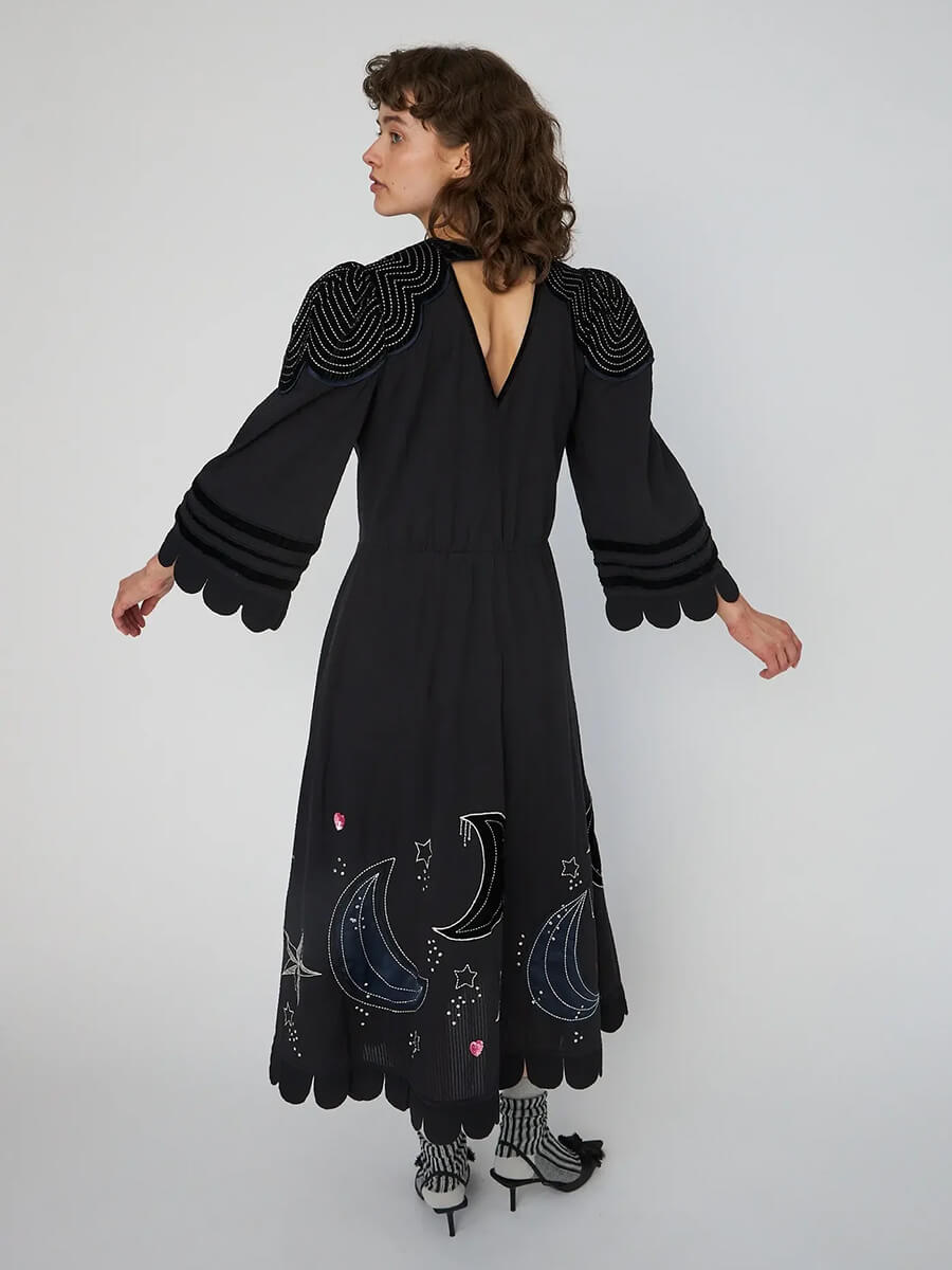 Stella Nova Moon and Star Embroidered Dress