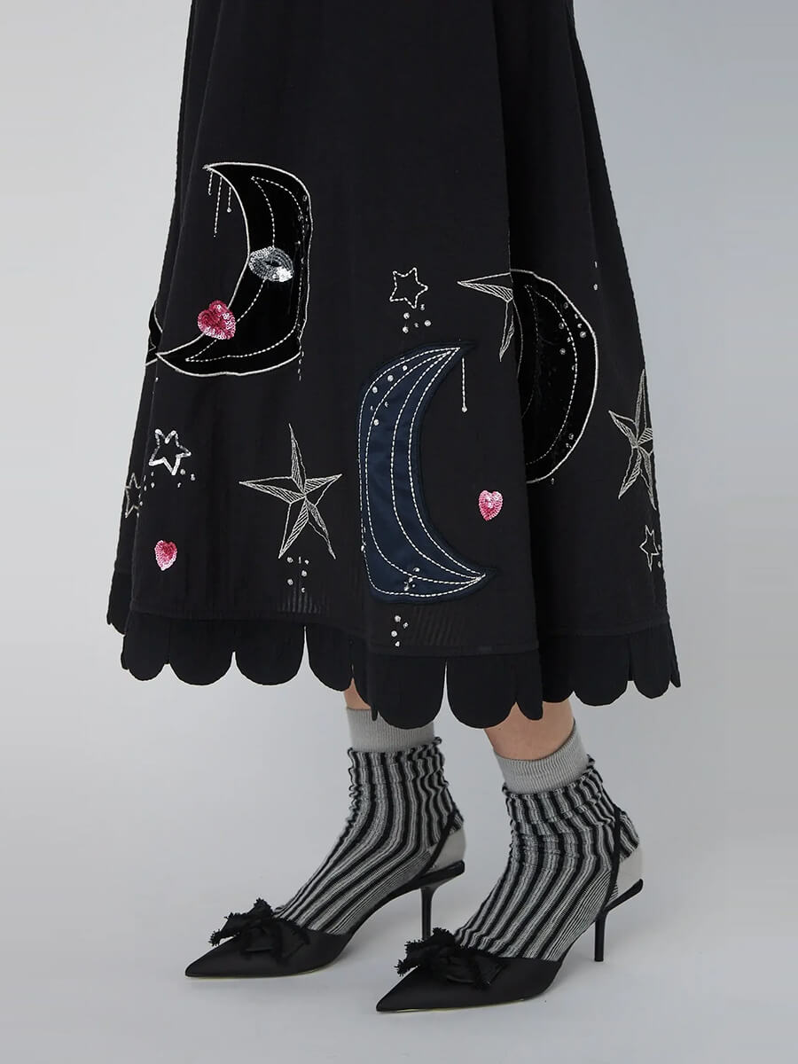 Stella Nova Moon and Star Embroidered Dress