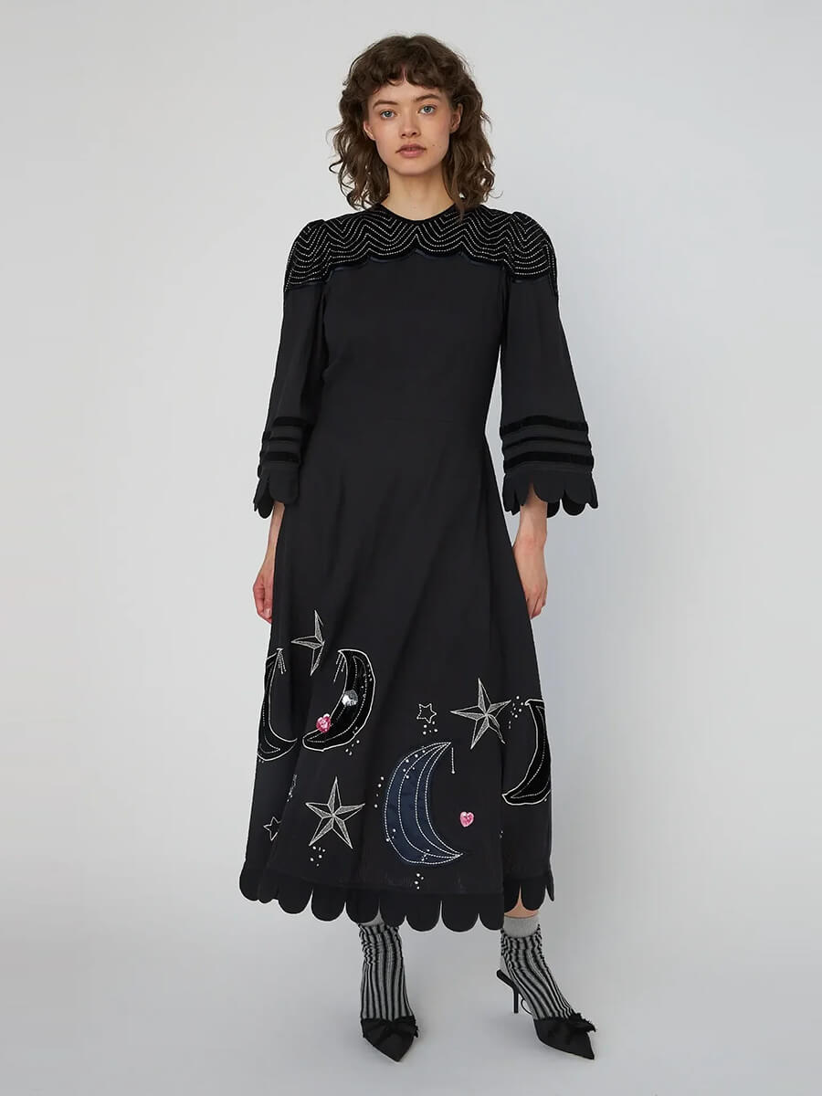 Stella Nova Moon and Star Embroidered Dress