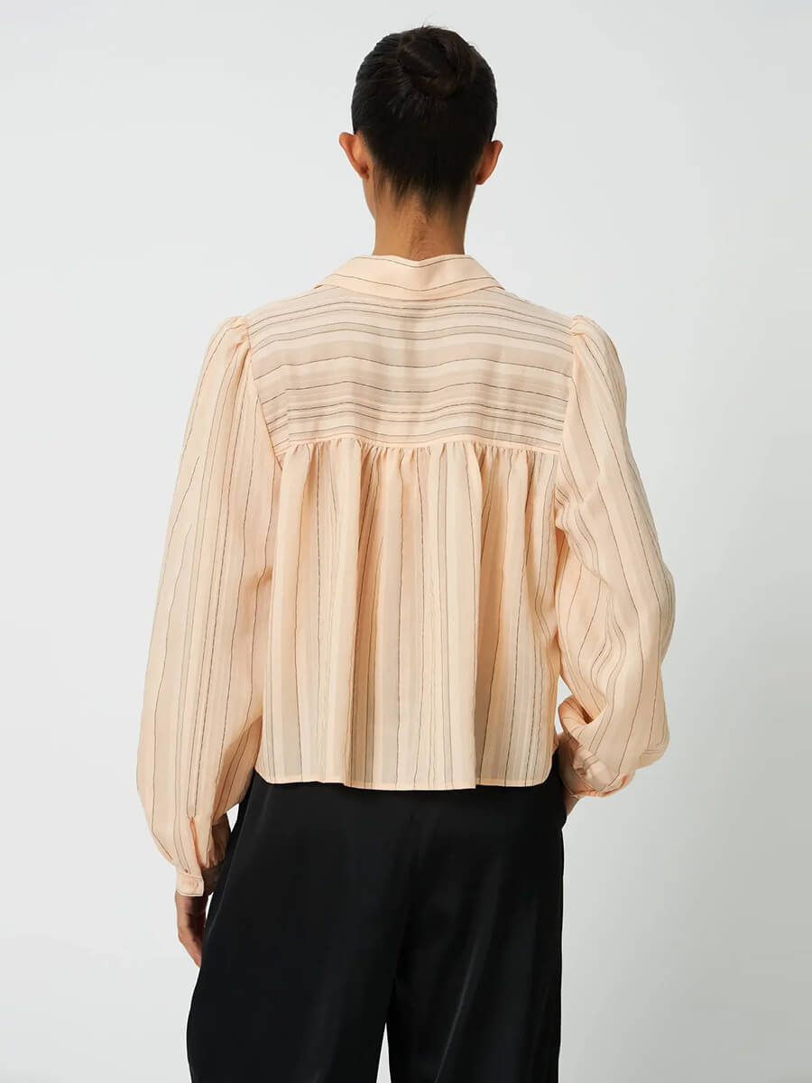 Stella Nova Striped-Blouse-Peach-Beige