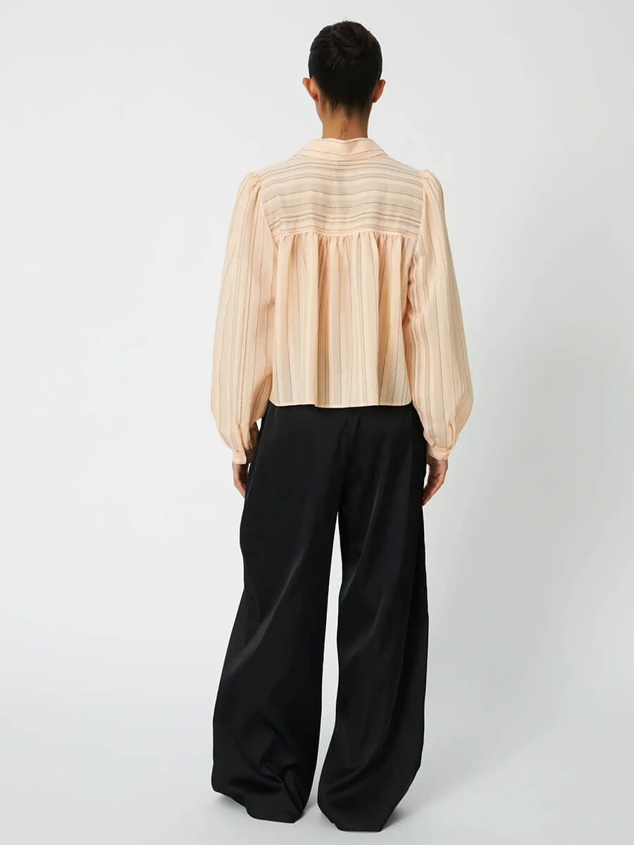 Stella Nova Striped-Blouse-Peach-Beige