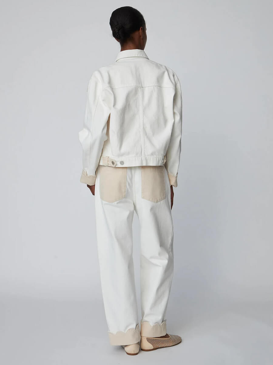 Stella Nova Two-Toned Cotton Pants - Denim Moon Wash