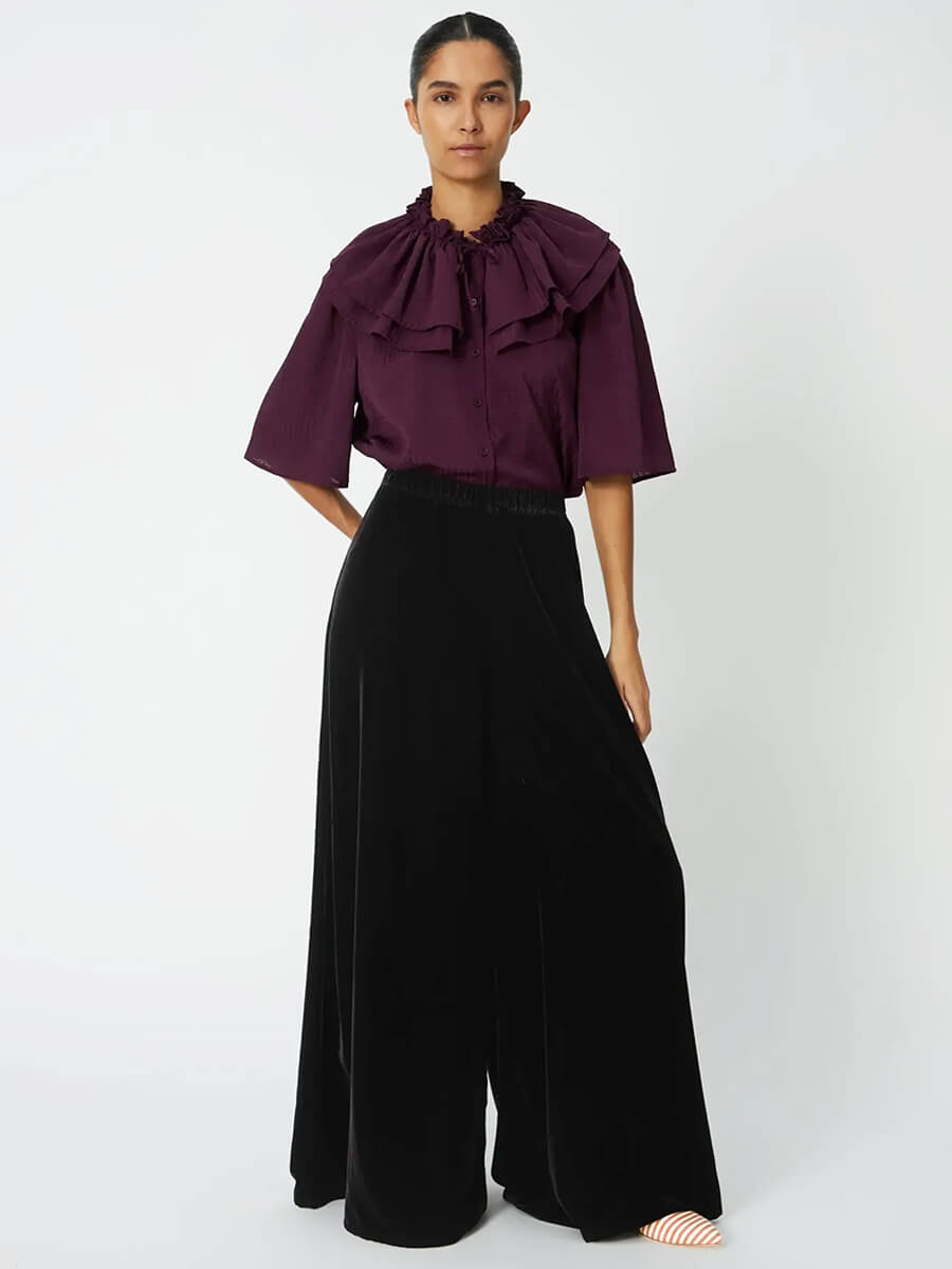 Velvet Volume Pants - Dark Brown