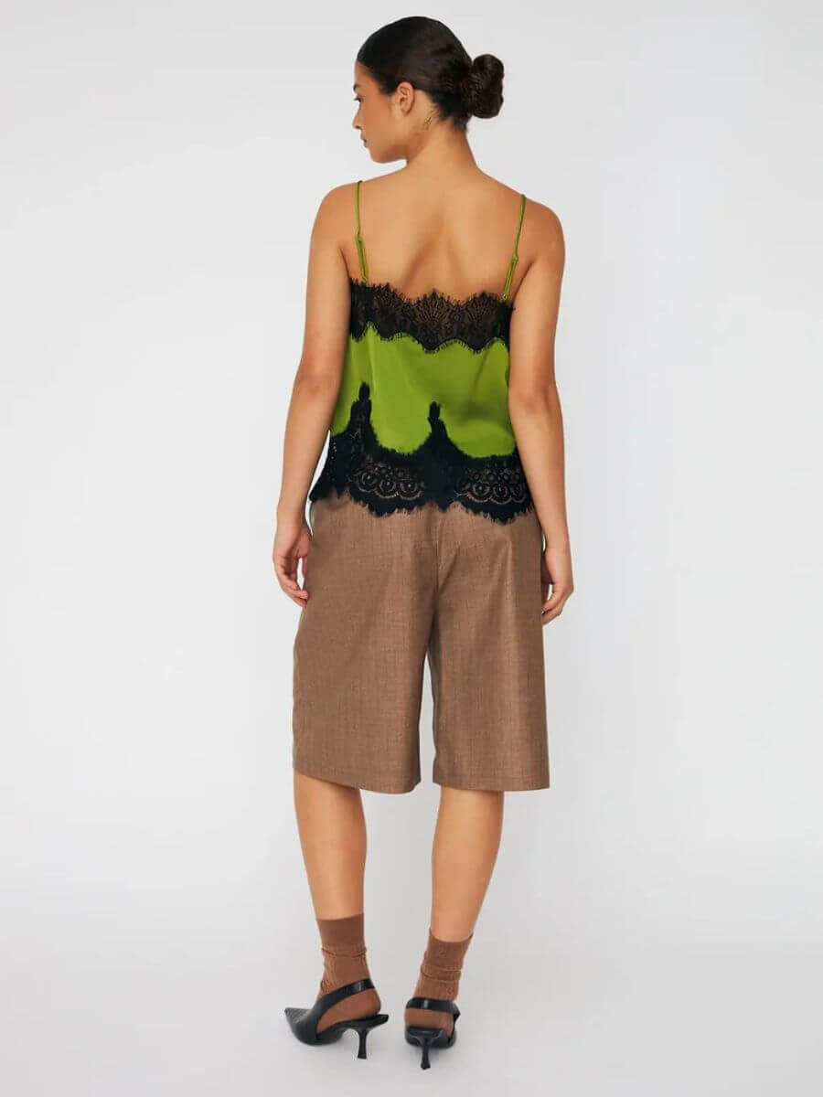 Stella Nova Delicate Lace Top - Green Flash back view